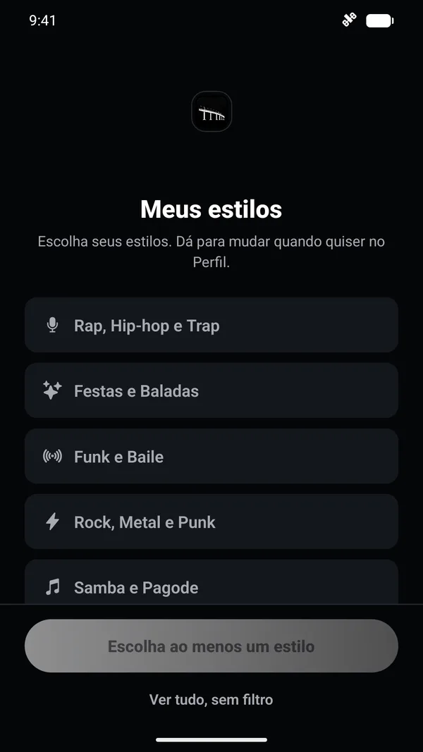 Escolha dos estilos culturais preferidos